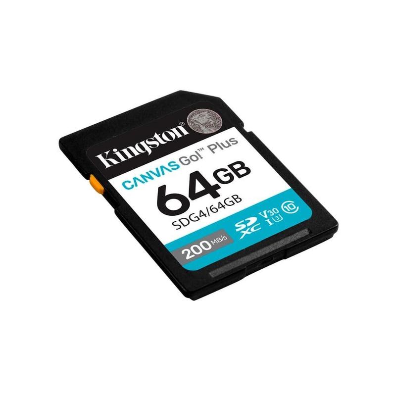 Cartão de memória Kingston, SDXC Canvas Go Plus, 64GB, Gen4, 200MB